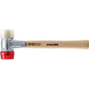 Halder BASEPLEX-Schonhammer, mit Zinkdruckguss-Gehäuse und Holzstiel D=40 mm # 3968.040
