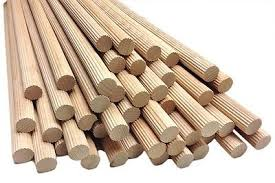 Holz Dübelstäbe 06mm Länge = 100cm - 100 Stück/Packung - BUCHE