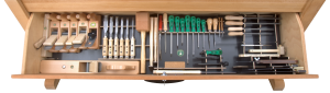 Ulmia Werkzeugsatz 316 mit Halterung für Hobelbank-Kipplade (ohne Kipplade): Ausführung 2018 #10-50-