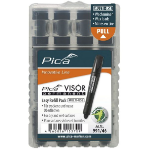 Pica VISOR permanent Ersatzminen-Sets, schwarz Chloridfrei - für Markierung auf Edelstahl #991/46