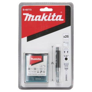 Makita Magnetischer Bithalter mit Schiebehülse, 80 mm, inkl. 25-tlg. Bitset #B-48773