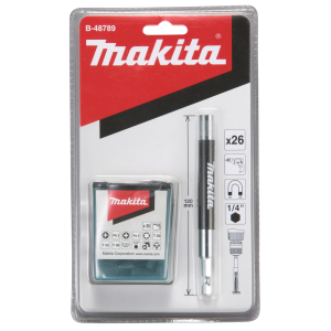 Makita Magnetischer Bithalter mit Schiebehülse, 120 mm, inkl. 25-tlg. Bitset #B-48789