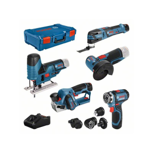 Bosch Combo Kit 5er-12V-Werkzeug-Set: GSR (FC) + GOP+GHO+GWS+GST+GBA+GAL+XL-BOXX #0615A0017D