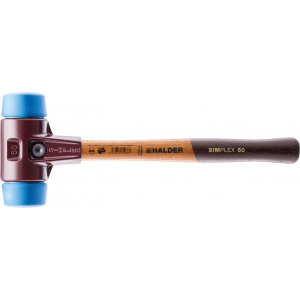 Halder SIMPLEX-Schonhammer, mit Stahlgussgehäuse und hochwertigen Holzstiel D=50 mm # 3001.050