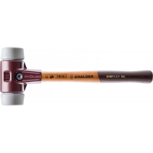 Halder SIMPLEX-Schonhammer, mit Stahlgussgehäuse und hochwertigen Holzstiel D=50 mm # 3003.050