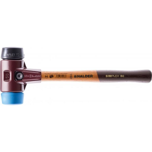 Halder SIMPLEX-Schonhammer, mit Stahlgussgehäuse und hochwertigen Holzstiel D=50 mm # 3012.050
