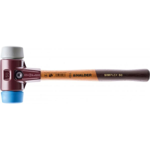 Halder SIMPLEX-Schonhammer, mit Stahlgussgehäuse und hochwertigen Holzstiel D=50 mm # 3013.050