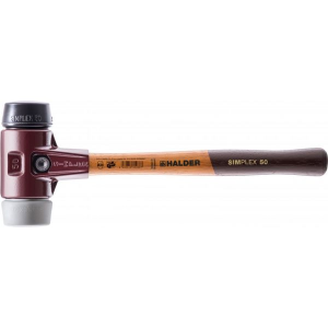 Halder SIMPLEX-Schonhammer, mit Stahlgussgehäuse und hochwertigen Holzstiel D=50 mm # 3023.050
