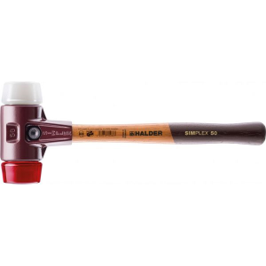 Halder SIMPLEX-Schonhammer, mit Stahlgussgehäuse und hochwertigen Holzstiel D=50 mm # 3067.050