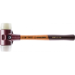 Halder SIMPLEX-Schonhammer, mit Stahlgussgehäuse und hochwertigen Holzstiel D=80 mm # 3078.080