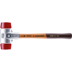 Halder SIMPLEX-Schonhammer, mit Aluminiumgehäuse und hochwertigem Holzstiel D=50 mm # 3106.050