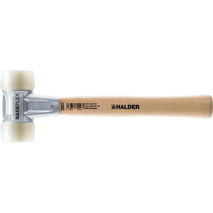 Halder BASEPLEX-Schonhammer, mit Zinkdruckguss-Gehäuse und Holzstiel D=40 mm # 3908.040