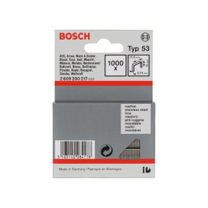 Bosch Feindrahtklammer Typ 53, 11,4 x 0,74 x 14 mm, 1000er-Pack, rostfrei #2609200217