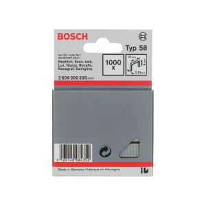 Bosch Feindrahtklammer Typ 58, 13 x 0,75 x 8 mm, 1000er-Pack #2609200235