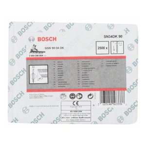 Bosch D-Kopf Streifennagel SN34DK 90, 3,1 mm, 90 mm, blank, glatt, 2500er-Pack #2608200004