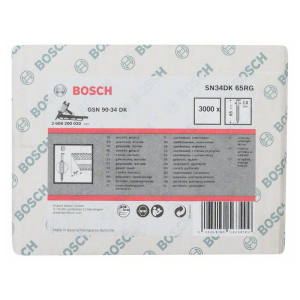 Bosch D-Kopf Streifennagel SN34DK 65RG,2,8 mm, 65 mm, verzinkt, gerillt, 3000er-Pack #2608200020