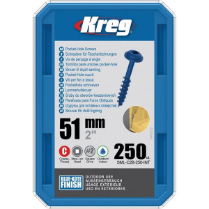 Kreg Pocket-Hole Schrauben 51 mm, Blue-Kote, Maxi-Loc, Grobgewinde, 250 Stück #SML-C2B-250-INT