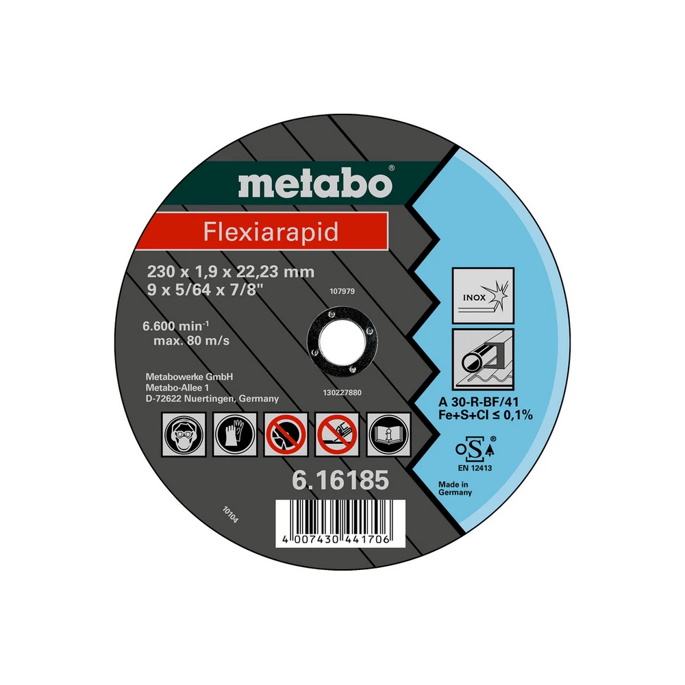 Metabo Flexiarapid 230x1,9x22,23 Inox, Trennscheibe, gerade Ausführung #616185000