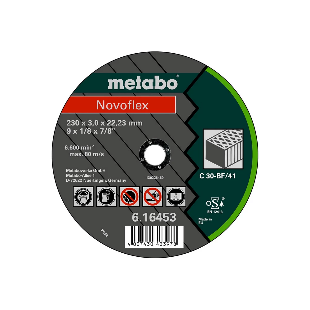 Metabo Novoflex 230X3,0X22,3 Stein, Trennscheibe, gerade Ausführung #616453000