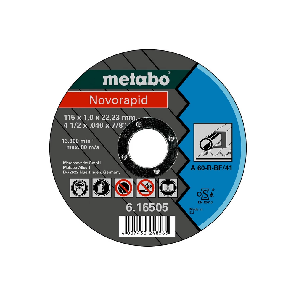 Metabo Novorapid 115 x 1,0 x 22,23 mm, Stahl, Trennscheibe, Form 41 #616505000