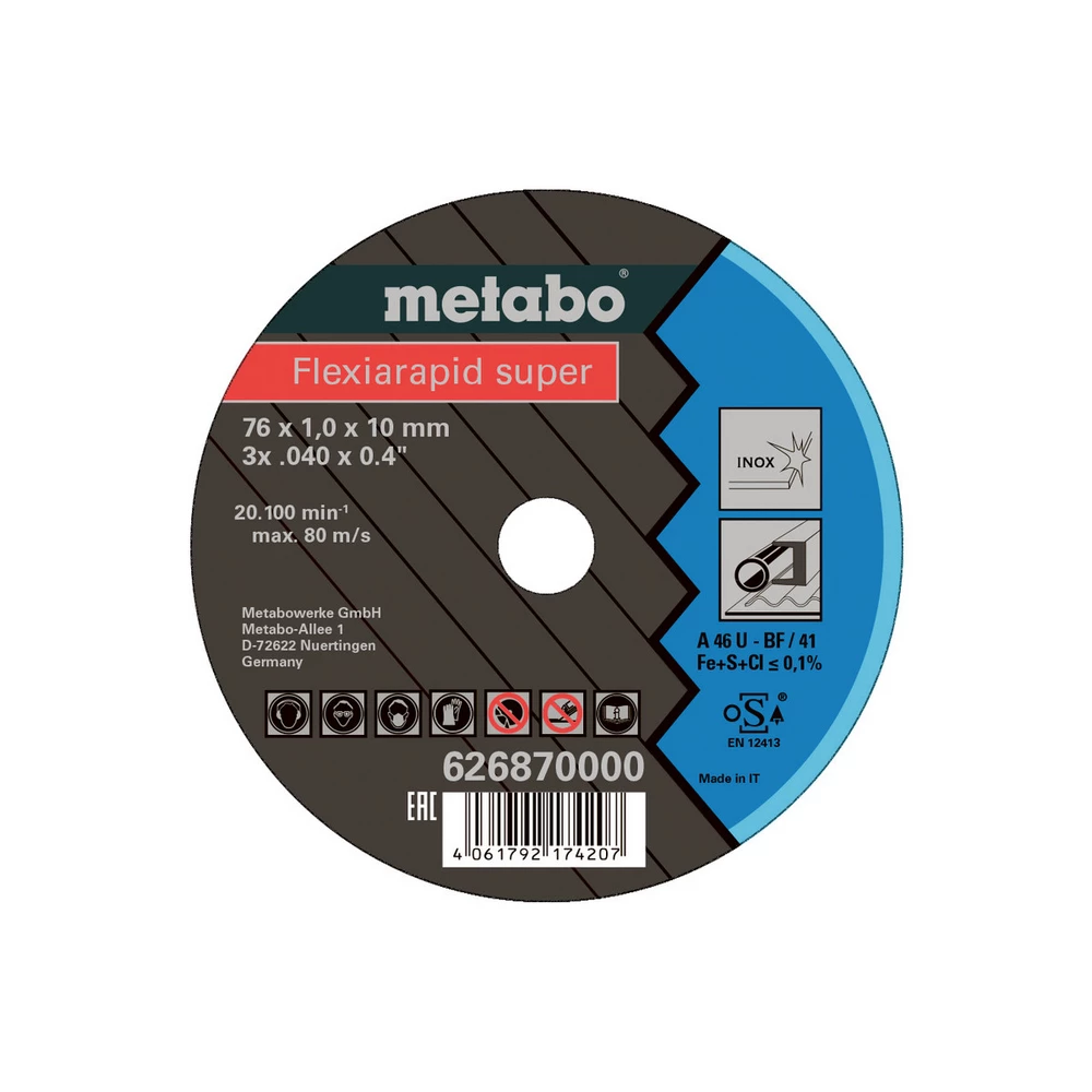 Metabo 5 Flexiarapid Super 76x1,0x10,0 mm Inox, TF 41 #626870000