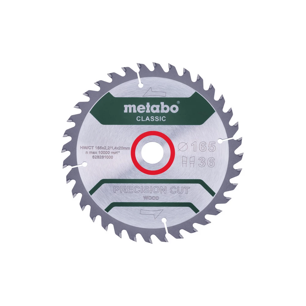 Metabo Sägeblatt precision cut wood - classic, 165x2,2/1,4x20 Z36 WZ 15° #628281000 